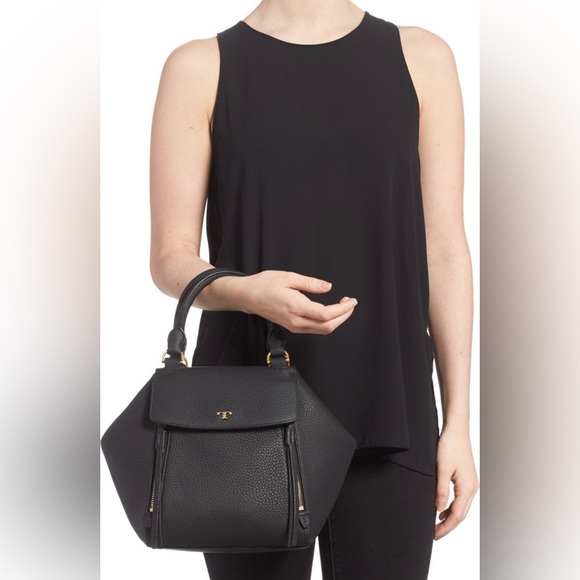 GUC Tory Burch Half Moon Satchel Claret / Burgundy - Picture 3 of 12